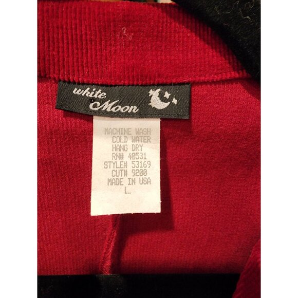 NEW Vintage White Moon Red Corduroy Blazer Jacket L - Picture 3 of 9
